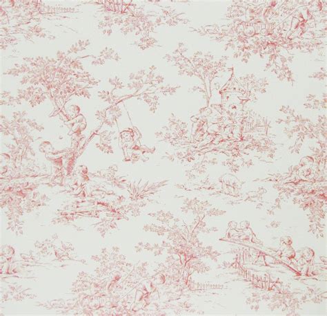 pink toile fabric by yard